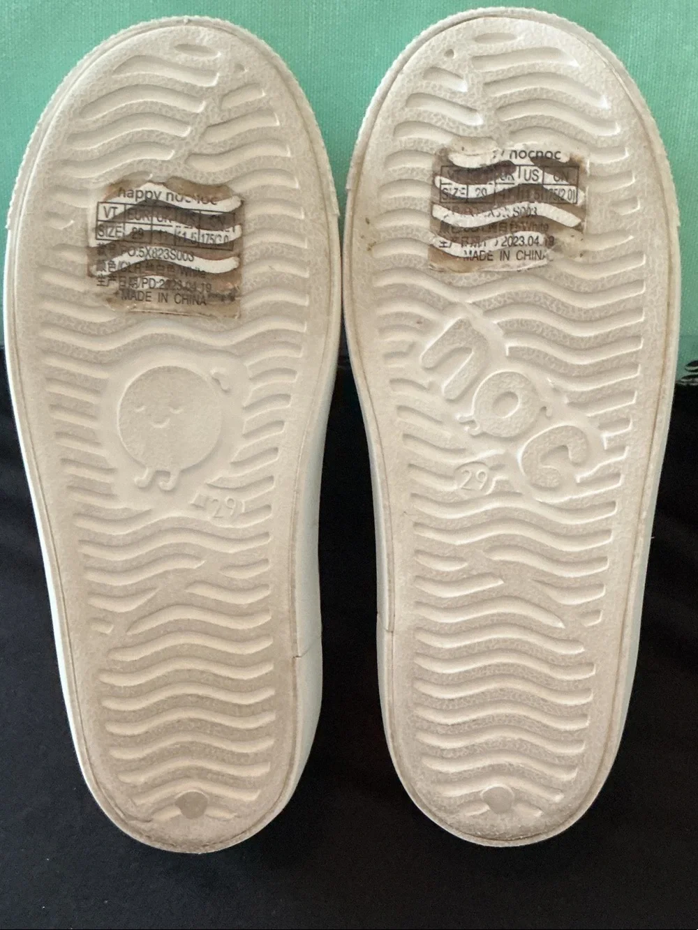 Happy Nocnoc - Toddler Unisex White Slip-On Rubberized Casual Shoes